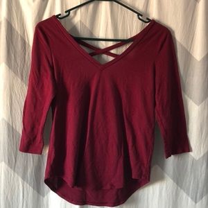 Maroon 3/4 sleeve shirt